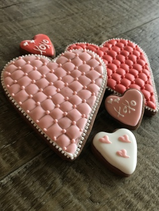 Paige's Designer Cookies Quilted heart group far